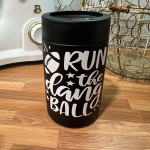 Black Insulated Tumbler with Football Design